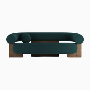Cassete Sofa in Boucle Dark Brown and Smoked Oak by Alter Ego for Collector