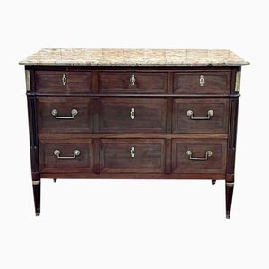 19th Century Louis XVI Style Dresser in Mahogany and Marble