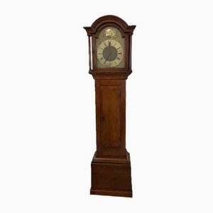 Oak Three Train Chiming Brass Face Longcase Clock from John Simpson, London, 1880s