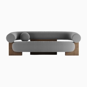 Cassete Sofa in Boucle Charcoal and Smoked Oak by Alter Ego for Collector
