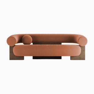 Cassete Sofa in Burnt Orange and Smoked Oak by Alter Ego for Collector