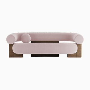 Cassete Sofa in Boucle Rose and Smoked Oak by Alter Ego for Collector