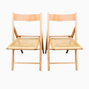 Chaises Pliantes Habitat Vintage en Rotin et Rotin, 1980s, Set de 2