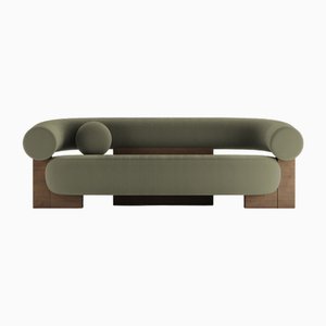 Cassete Sofa in Boucle Olive and Smoked Oak by Alter Ego for Collector