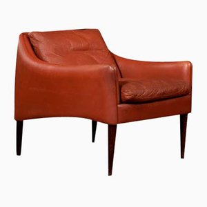 Mid-Century Danish Modern Rosewood & Leather Lounge Chair Model 800 by Hans Olsen for Cs Møbler, 1958