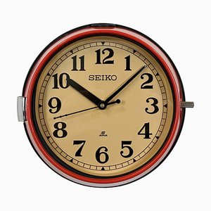 Reloj de pared Seiko Maritime vintage rojo, 1997