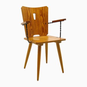 Vintage Metal & Wood Chair, 1970s