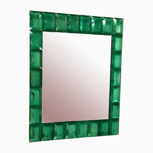 Smaragdgrüner Spiegel aus Muranoglas von Fratelli Tosi
