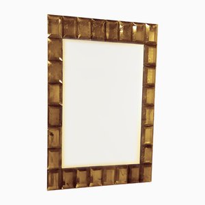 Specchio in vetro di Murano ambrato di Fratelli Tosi