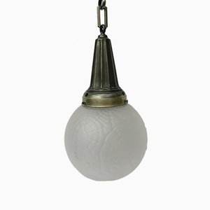 Lámpara colgante francesa Art Nouveau antigua