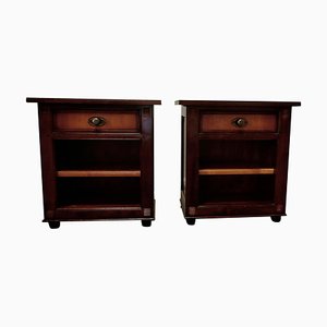 French Fruitwood Bedside Tables, 1960, Set of 2