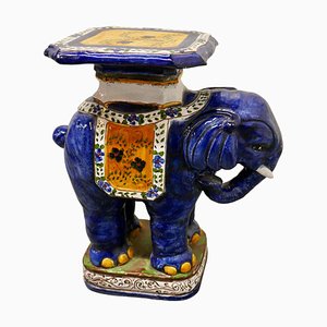 North African Terracotta Elephant Statue Seat, 1920s