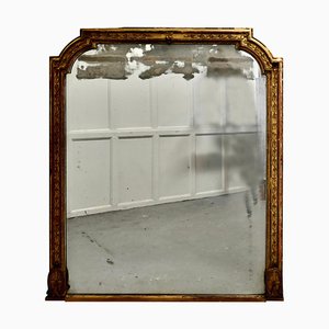 Espejo de overmantel grande dorado, década de 1850