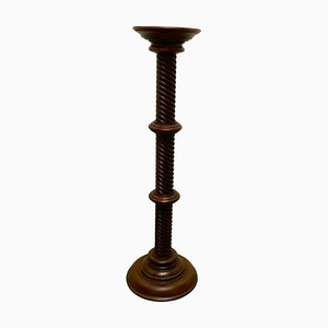 19th Century Carved Mahogany Pedestal Torchere, 1870s