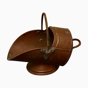 Large Arts and Crafts Copper Helmet Coal Scuttle, 1870s
