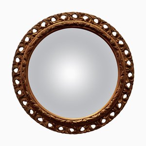 Carved Convex Gilt Wall Mirror, 1930s