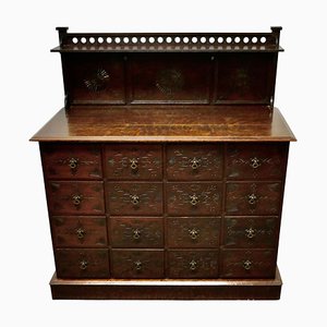 Carved Oak Housekeepers Chest of Drawers, 1860s