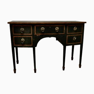 Regency Black and Gold Bow Front Serving Table with Cellerette, 1770s