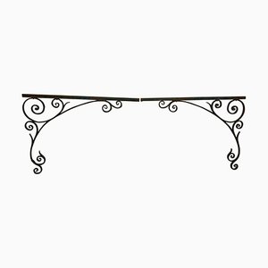 19th Century French Wrought Iron Gate Post Corners, 1850s, Set of 2