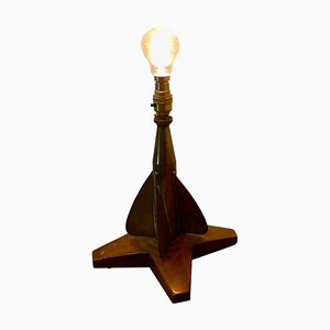Marine Holz Spinner Lampe aus Messing von T Walker & Son LTD, England, 1910er