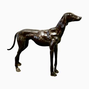 Estatua de perro grande de bronce, años 20