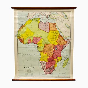 Large University Chart Africa by Bacon, 1920s