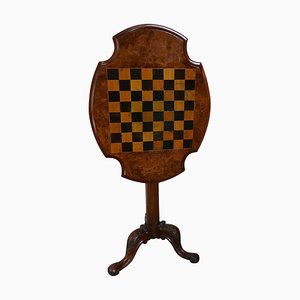 19th Century Inlaid Burr Walnut Games Table, 1860s
