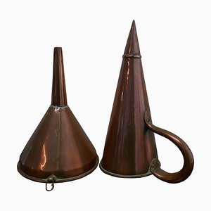 Kupfer Ale Muller & Wine Trichter, 1800er, 2er Set