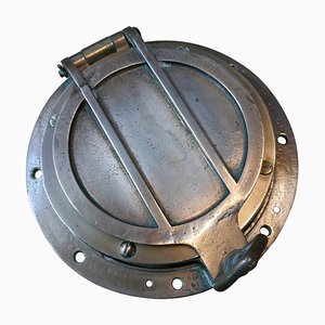 Small Antique Bronze and Brass Opening Porthole with Deadlight, 1880s