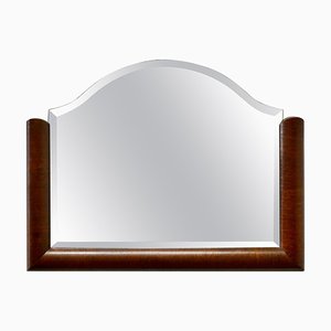 Art Deco Half Frame Mahogany Mirror, 1920s