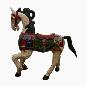 19th Century Carved and Painted Wooden Horse, 1880s