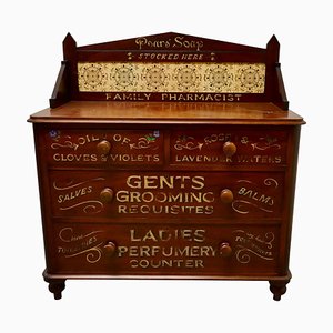 Victorian Sign Painted Chemists Chest of Drawers, 1880s