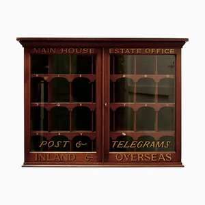 19th Century Mahogany Estate Office Mail Cabinet, 1880s