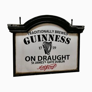 Traditional Large Guiness Hanging Pub Light Sign, 1950s