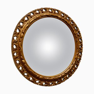 Carved Convex Gilt Wall Mirror, 1950s