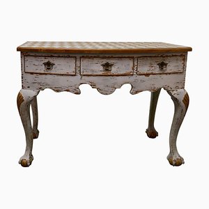 Georgian Baroque Bow Front Painted Console Side Table, 1800s