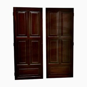 Mahogany 5-Panel Cupboard Doors, 1860s, Set of 2