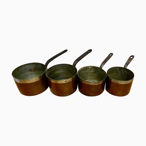 19th Century Scottish Tinned Copper Pots by James Grayson, 1890s, Set of 4