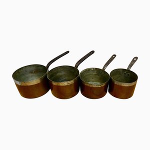 Pots 19ème Siècle en Cuivre Étamé par James Grayson, Écosse, 1890s, Set de 4