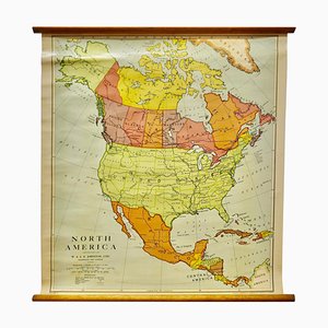 Große politische Karte von Nordamerika von Bacon, 1920er