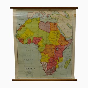 Large University Chart Physical Map of Africa by Bacon, 1920s