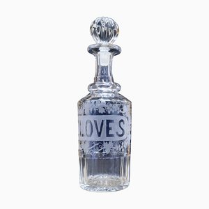 Victorian Etched Crystal Cloves Decanter, 1880s