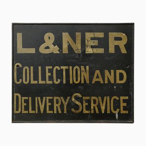 Cartel de tren L & NER de madera, años 20