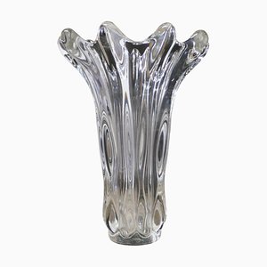 Hand Blown Crystal Vase from Art Vannes, 1920s