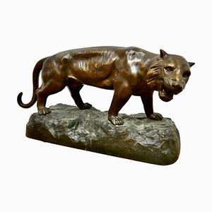 Tiger Statue aus Bronze, 1970er