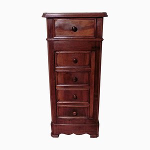 French Figured Walnut Bedside Cupboard or Night Table