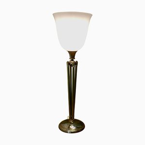 Lámpara de mesa francesa Art Déco alta, años 20