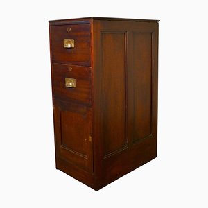 Mahogany Bankers Drawers and Cupboard Pedestal, 1900s