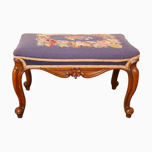 Victorian Petit Point Tapestry Upholstered Stool, 1870s