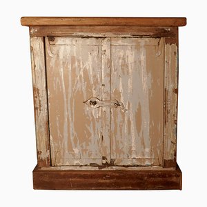 Placard 2 Portes Rustique avec Peinture Vieillie, France, 1870s